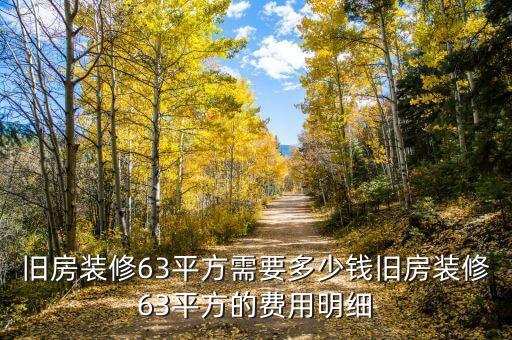 旧房装修63平方需要多少钱旧房装修63平方的费用明细