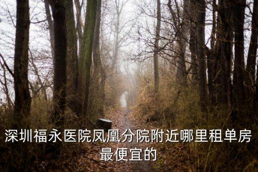 深圳福永医院凤凰分院附近哪里租单房最便宜的