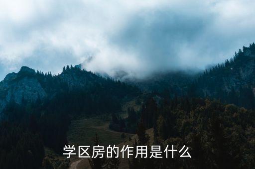 学区房的作用是什么