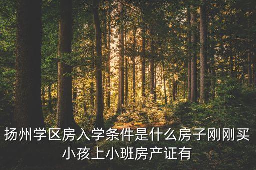 扬州学区房入学有什么要求，扬州小朋友上学有学区房的规定吗