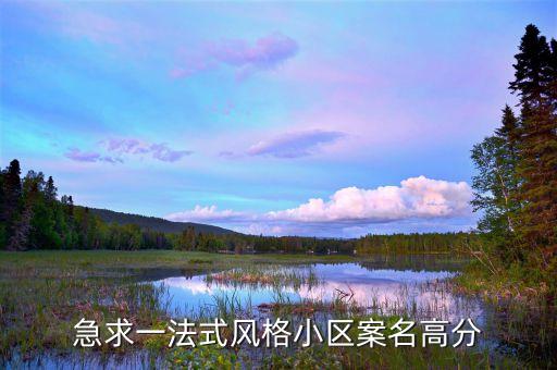 急求一法式风格小区案名高分