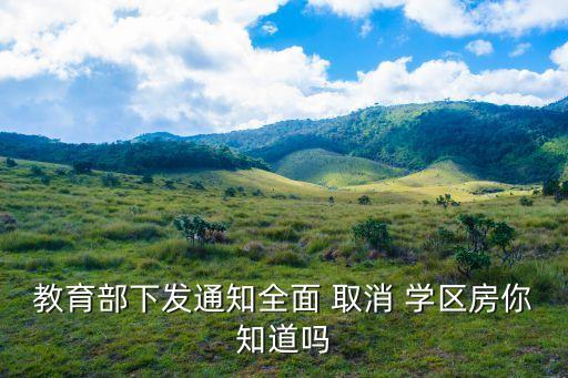 教育部下发通知全面 取消 学区房你知道吗