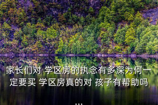 家长们对 学区房的执念有多深为何一定要买 学区房真的对 孩子有帮助吗...