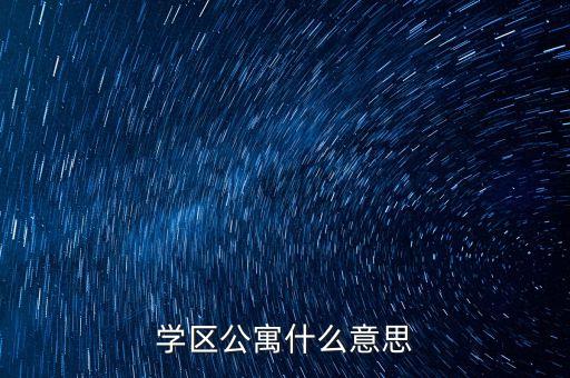 学区公寓什么意思