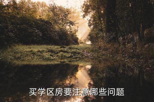买学区房要注意哪些问题