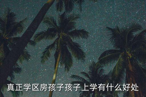 真正学区房孩子孩子上学有什么好处