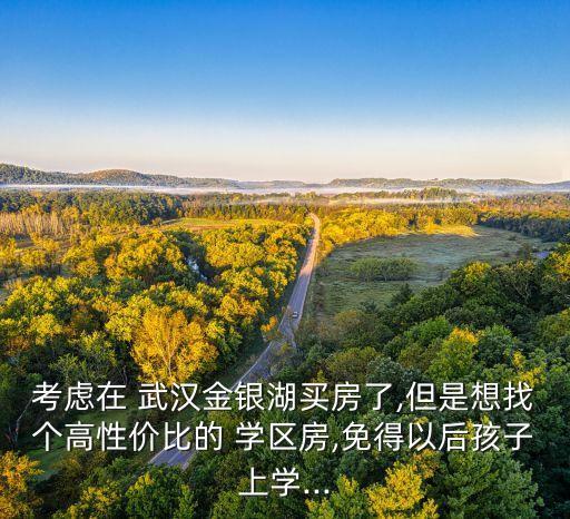 考虑在 武汉金银湖买房了,但是想找个高性价比的 学区房,免得以后孩子上学...