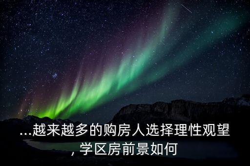 ...越来越多的购房人选择理性观望, 学区房前景如何