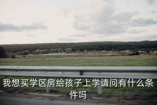 我想买学区房给孩子上学请问有什么条件吗