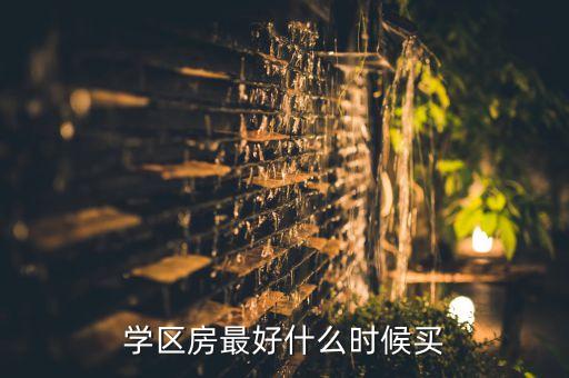学区房最好什么时候买