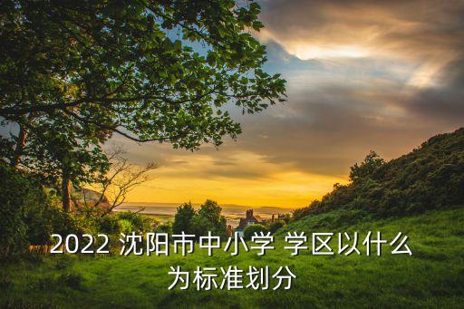2022 沈阳市中小学 学区以什么为标准划分