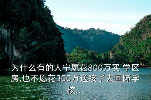 为什么有的人宁愿花800万买 学区房,也不愿花300万送孩子去国际学校...