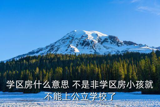 学区房什么意思 不是非学区房小孩就不能上公立学校了