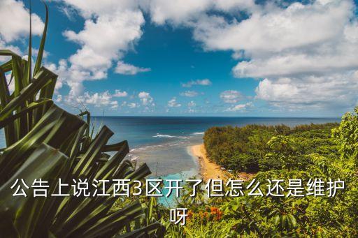 公告上说江西3区开了但怎么还是维护呀