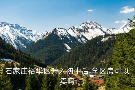 石家庄裕华区升入初中后 学区房可以卖吗