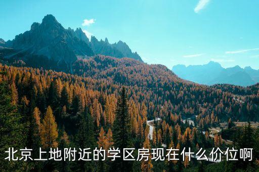 北京市学区房什么价位，北京上地附近的学区房现在什么价位啊
