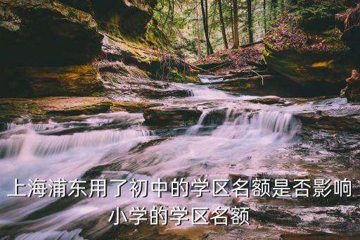上海浦东用了初中的学区名额是否影响小学的学区名额