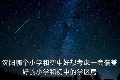 沈阳哪个小学和初中好想考虑一套覆盖好的小学和初中的学区房