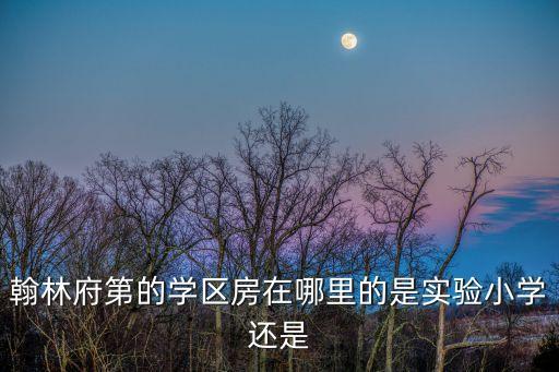 翰林府第的学区房在哪里的是实验小学还是