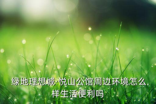  绿地理想城·悦山公馆周边环境怎么样生活便利吗