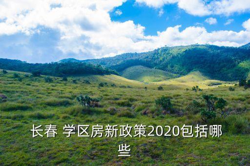  长春 学区房新政策2020包括哪些