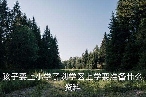 孩子要上小学了划学区上学要准备什么资料