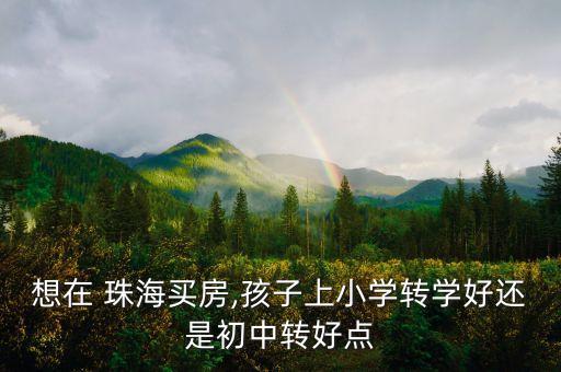 想在 珠海买房,孩子上小学转学好还是初中转好点