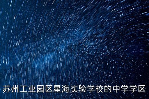 苏州工业园区星海实验学校的中学学区