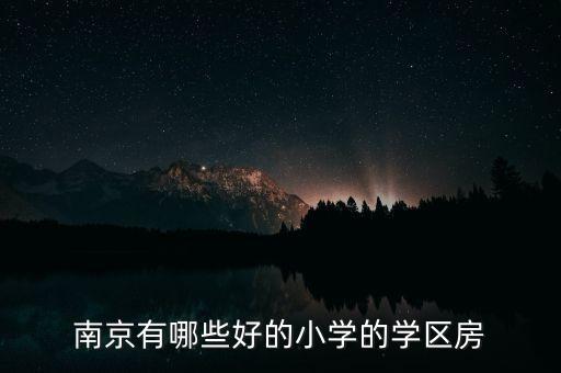 南京有哪些好的小学的学区房