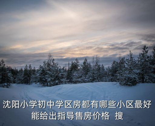 沈阳小学初中学区房都有哪些小区最好能给出指导售房价格  搜