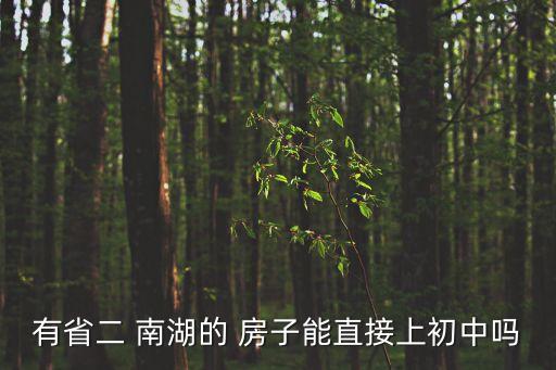 有省二 南湖的 房子能直接上初中吗