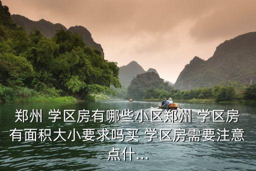 郑州 学区房有哪些小区郑州 学区房有面积大小要求吗买 学区房需要注意点什...