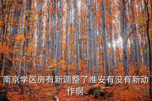 南京学区房有新调整了淮安有没有新动作啊