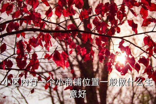 小区内有一个小商铺位置一般做什么生意好