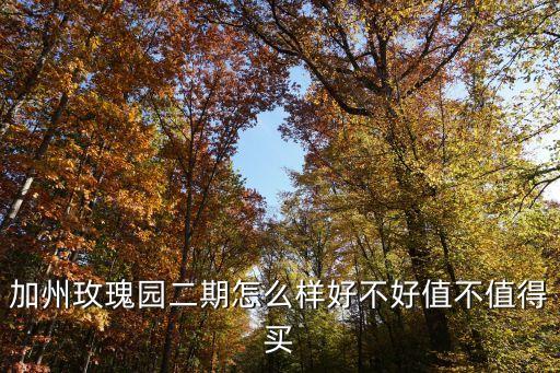 加州玫瑰园二期怎么样好不好值不值得买