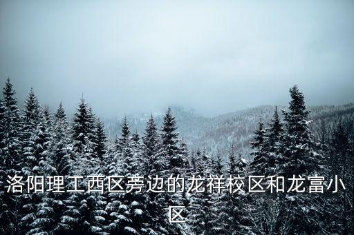洛阳学区房哪个好，洛阳理工西区旁边的龙祥校区和龙富小区