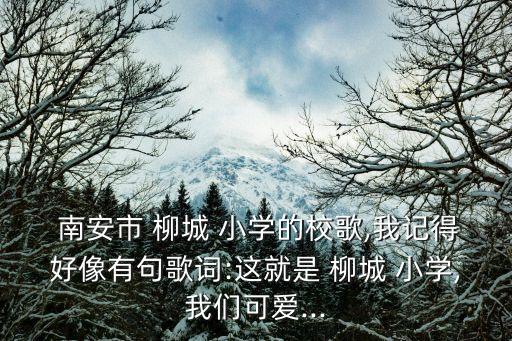 南安柳城小学学区房有哪些