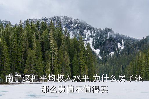 南宁这种平均收入水平,为什么房子还那么贵值不值得买