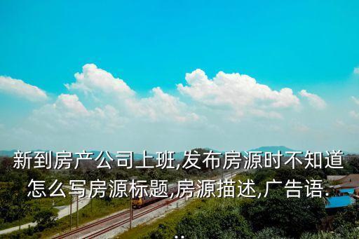 新到房产公司上班,发布房源时不知道怎么写房源标题,房源描述,广告语...