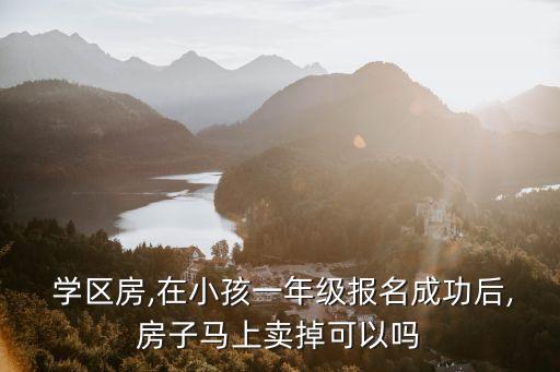  学区房,在小孩一年级报名成功后,房子马上卖掉可以吗