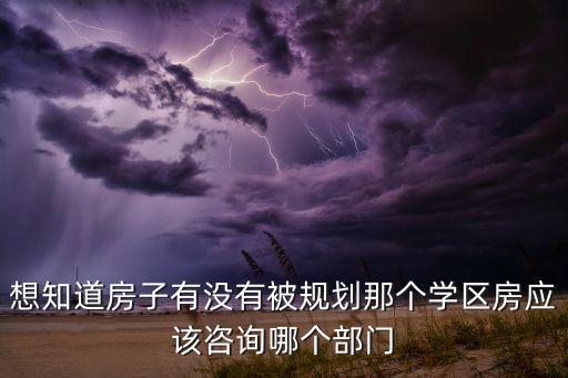 想知道房子有没有被规划那个学区房应该咨询哪个部门