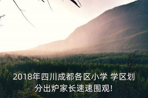 2018年四川成都各区小学 学区划分出炉家长速速围观!