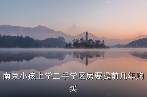 南京小孩上学二手学区房要提前几年购买