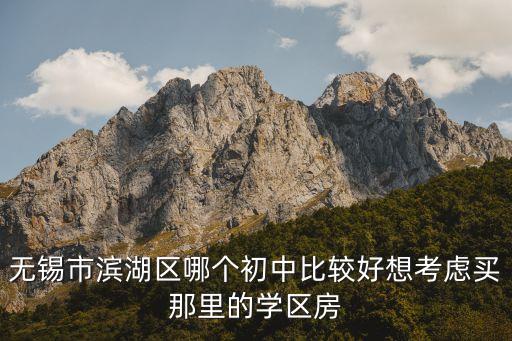 无锡市滨湖区哪个初中比较好想考虑买那里的学区房