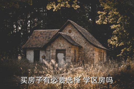 买房子有必要选择 学区房吗