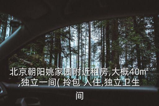 北京朝阳姚家园附近租房,大概40㎡,独立一间( 拎包 入住,独立卫生间