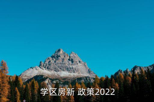  学区房新 政策2022