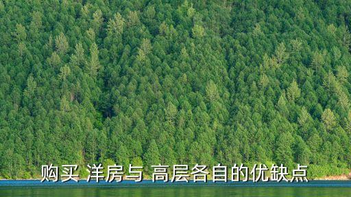 购买 洋房与 高层各自的优缺点