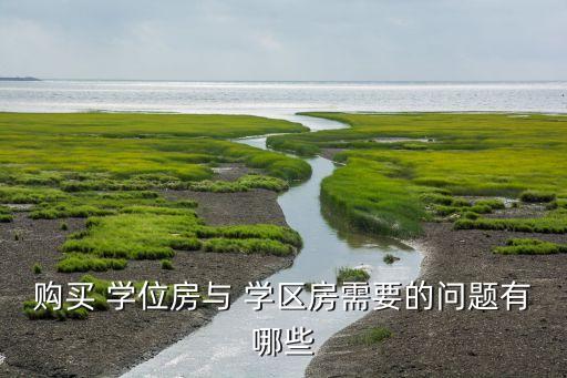 购买 学位房与 学区房需要的问题有哪些