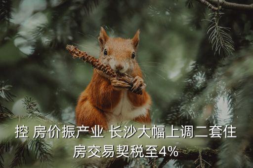 控 房价振产业 长沙大幅上调二套住房交易契税至4%